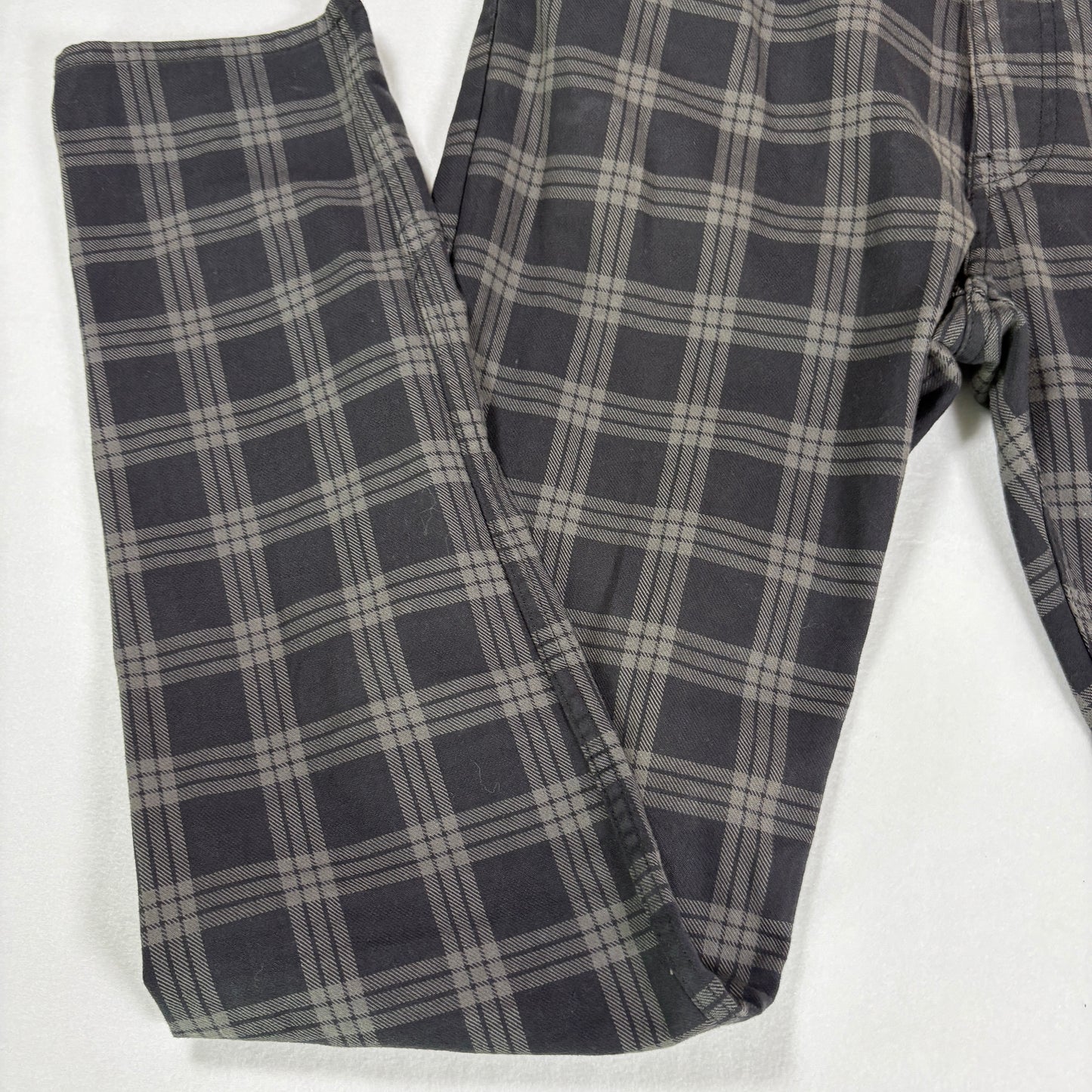 H&M Men’s 33 Skinny Fit Plaid Pants Gray Black Stretch Tartan Check Trousers