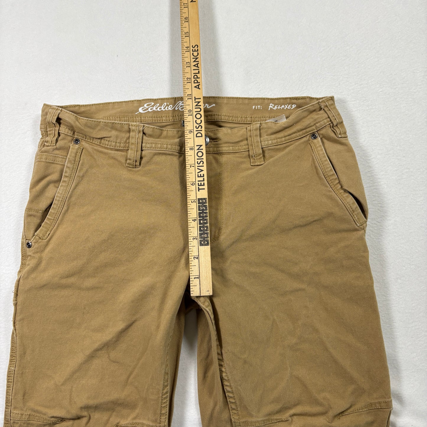 Eddie Bauer Mens Pants 32x32 Relaxed Fit Brown Canvas Utility Workwear Outdoor