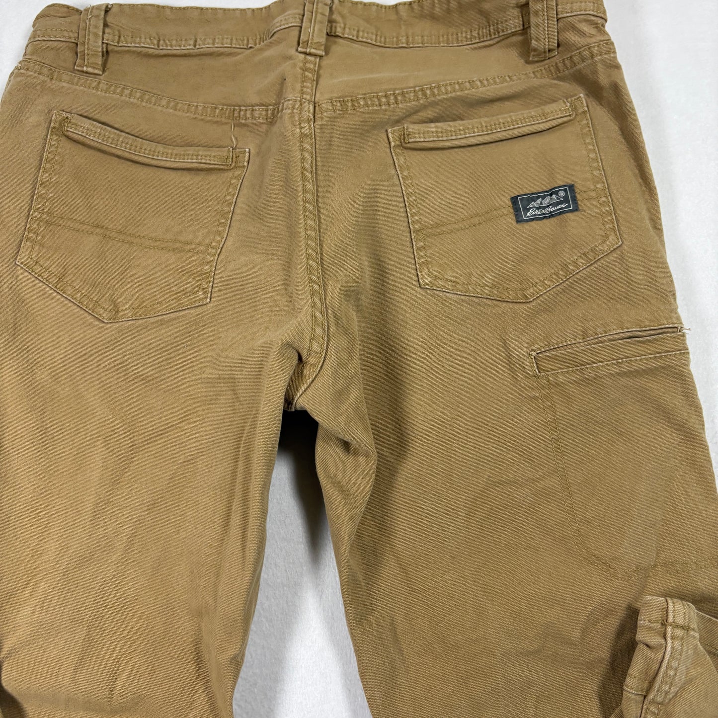 Eddie Bauer Mens Pants 32x32 Relaxed Fit Brown Canvas Utility Workwear Outdoor