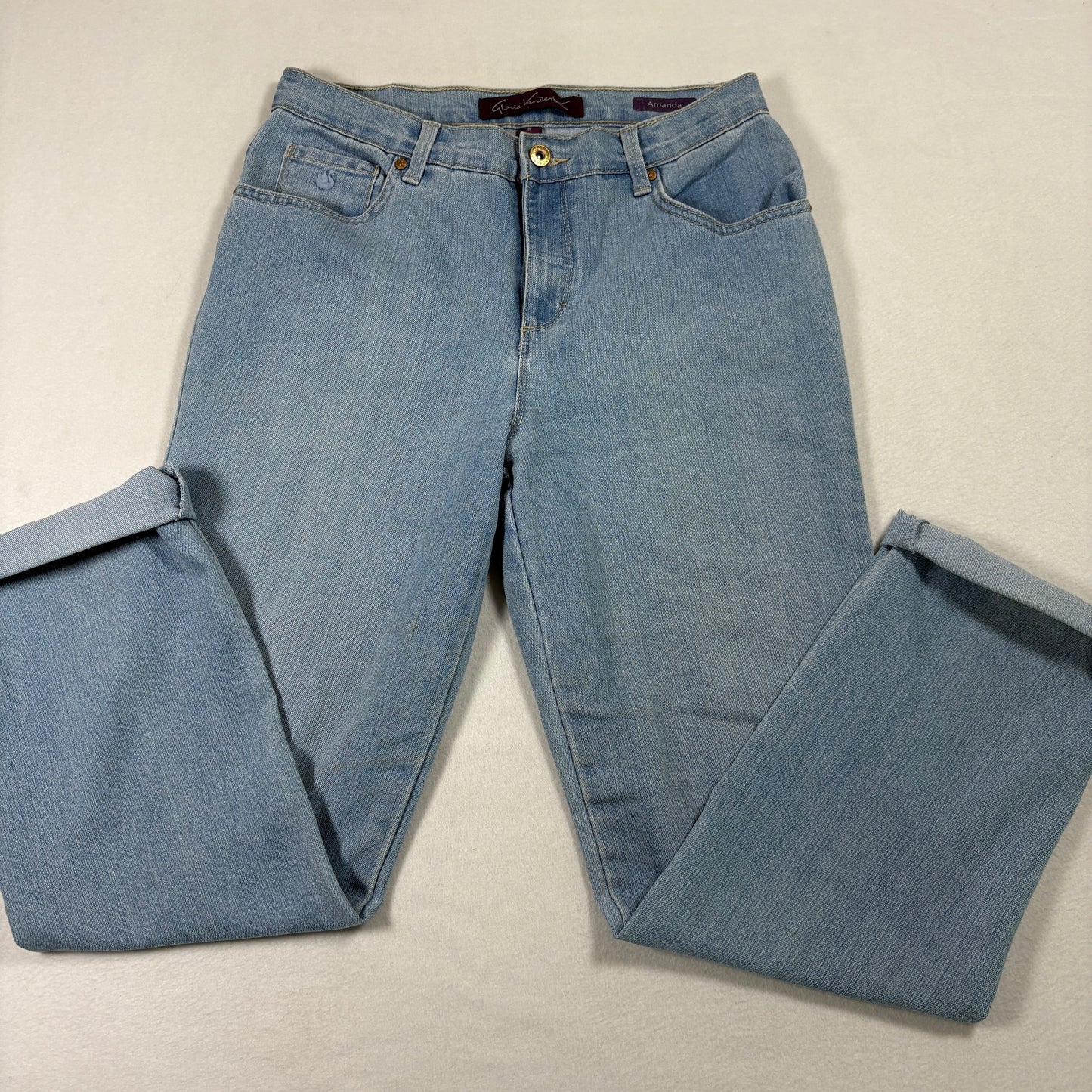 Gloria Vanderbilt Womens Jeans 6 Amanda High Rise Tapered Leg Light Wash Vintage