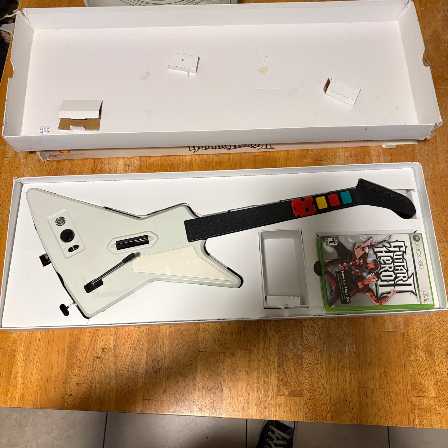 Xbox 360 Guitar Hero II X-Plorer Controller Game Box Tested Works No Strap