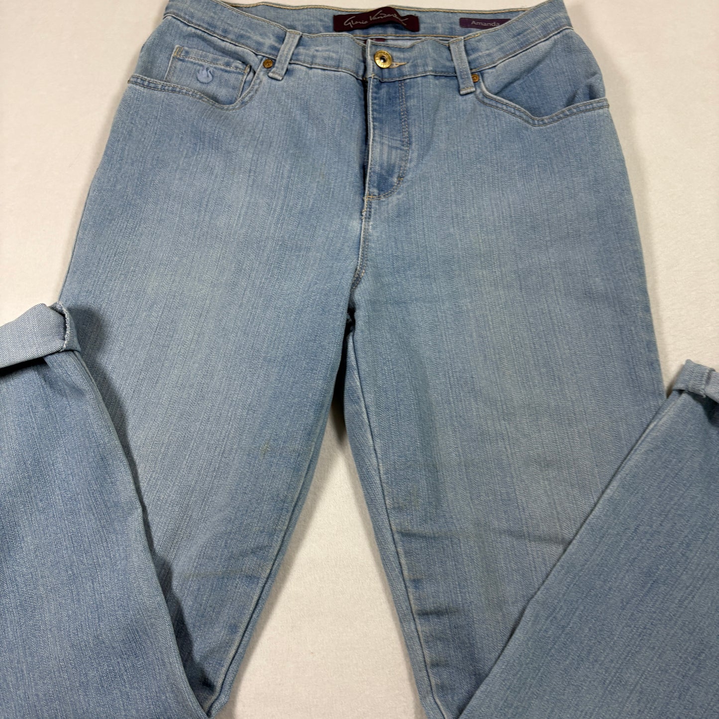 Gloria Vanderbilt Womens Jeans 6 Amanda High Rise Tapered Leg Light Wash Vintage