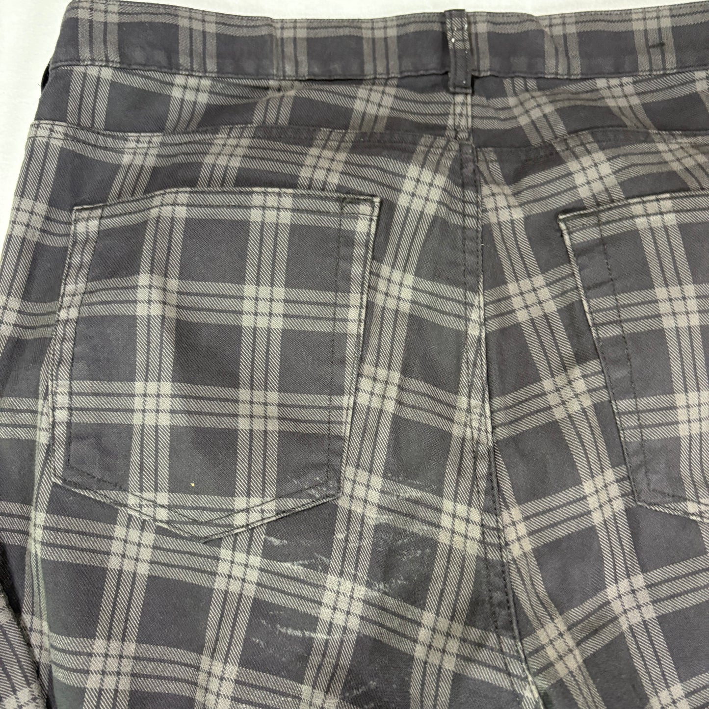 H&M Men’s 33 Skinny Fit Plaid Pants Gray Black Stretch Tartan Check Trousers