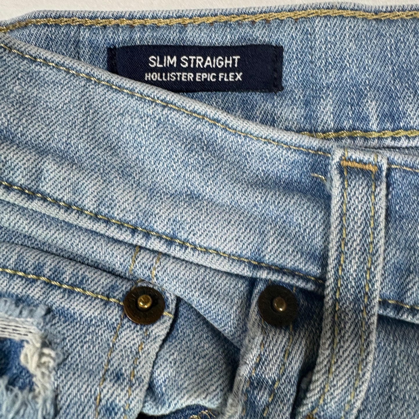 Hollister Men’s 30x30 Light Wash Distressed Jeans Ripped Denim Straight Fit