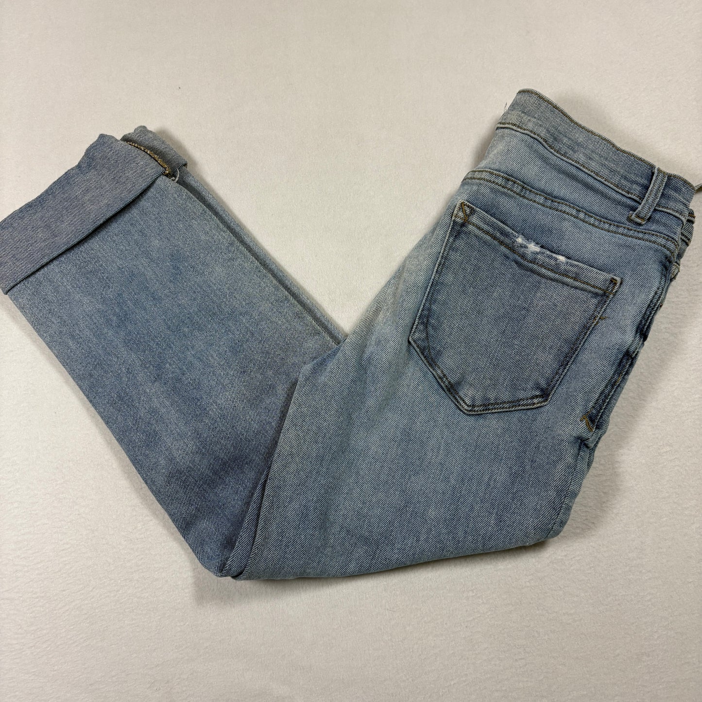 Kensie Womens Jeans 6/28 The Slim Light Wash Straight Leg Cuffed Denim Y2K