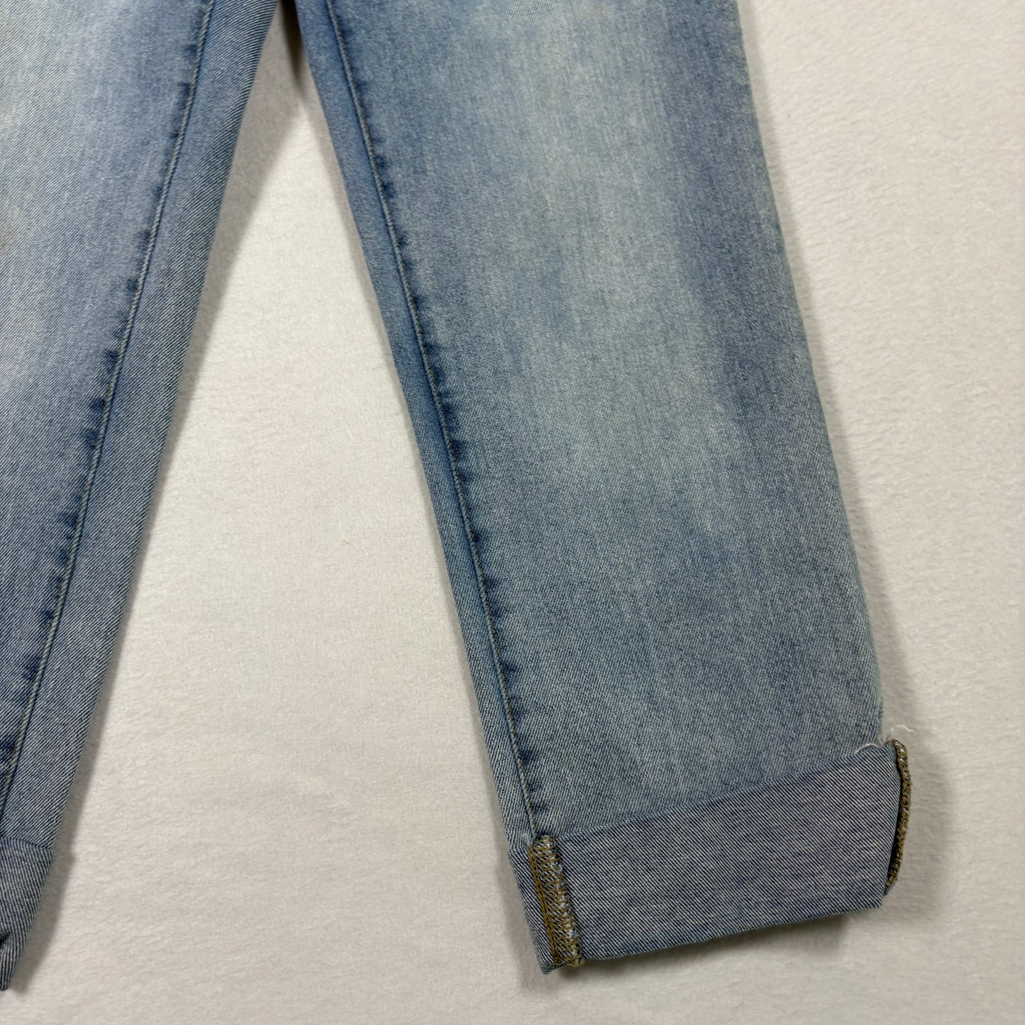 Kensie Womens Jeans 6/28 The Slim Light Wash Straight Leg Cuffed Denim Y2K