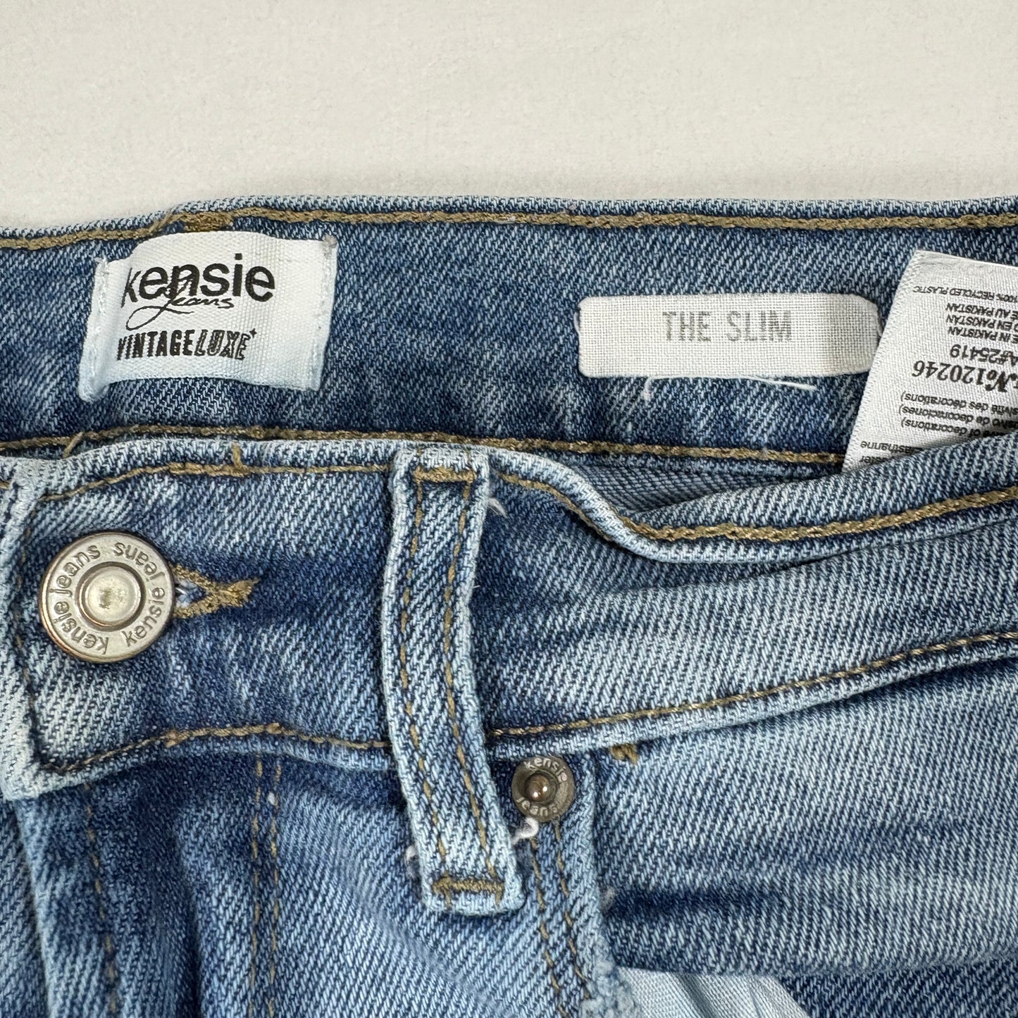 Kensie Womens Jeans 6/28 The Slim Light Wash Straight Leg Cuffed Denim Y2K