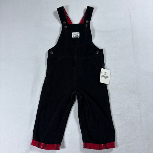 Carters Overalls Unisex 18 Months Black Corduroy Lined Bib Pants NWT Baby Cute!!