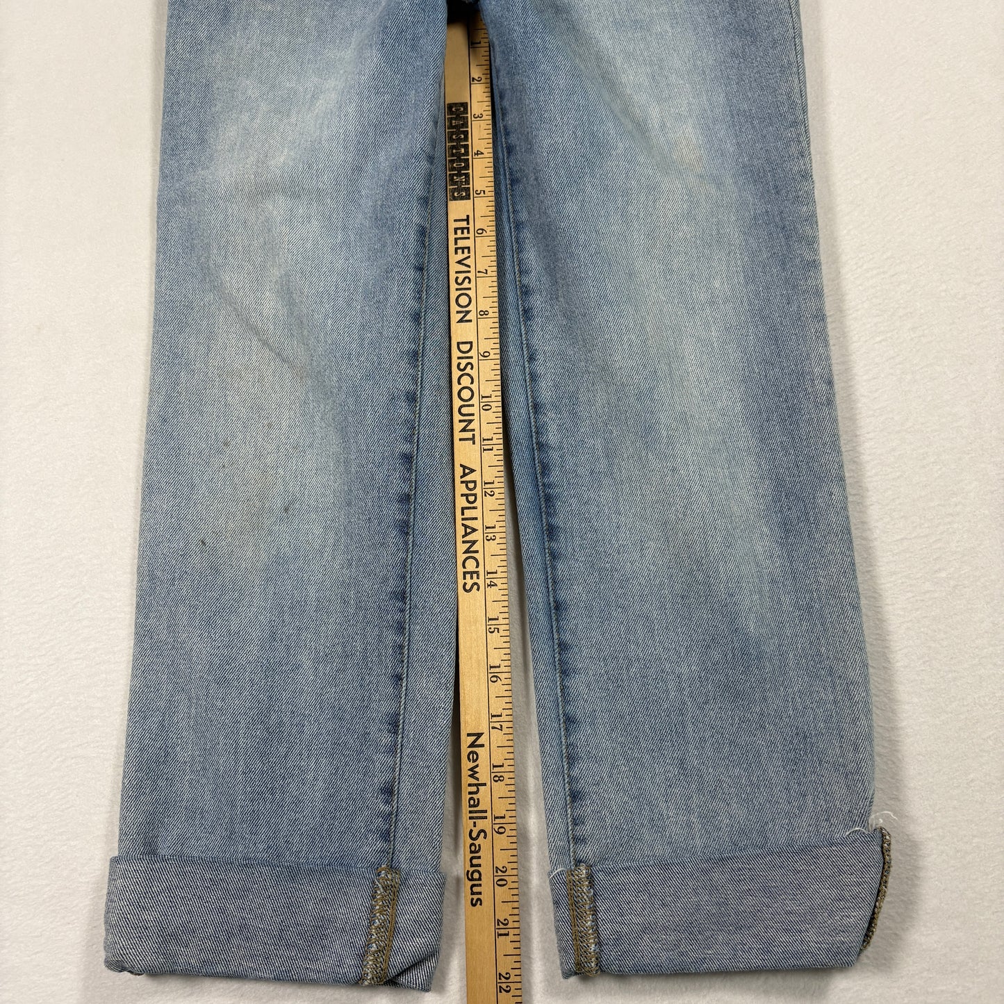 Kensie Womens Jeans 6/28 The Slim Light Wash Straight Leg Cuffed Denim Y2K