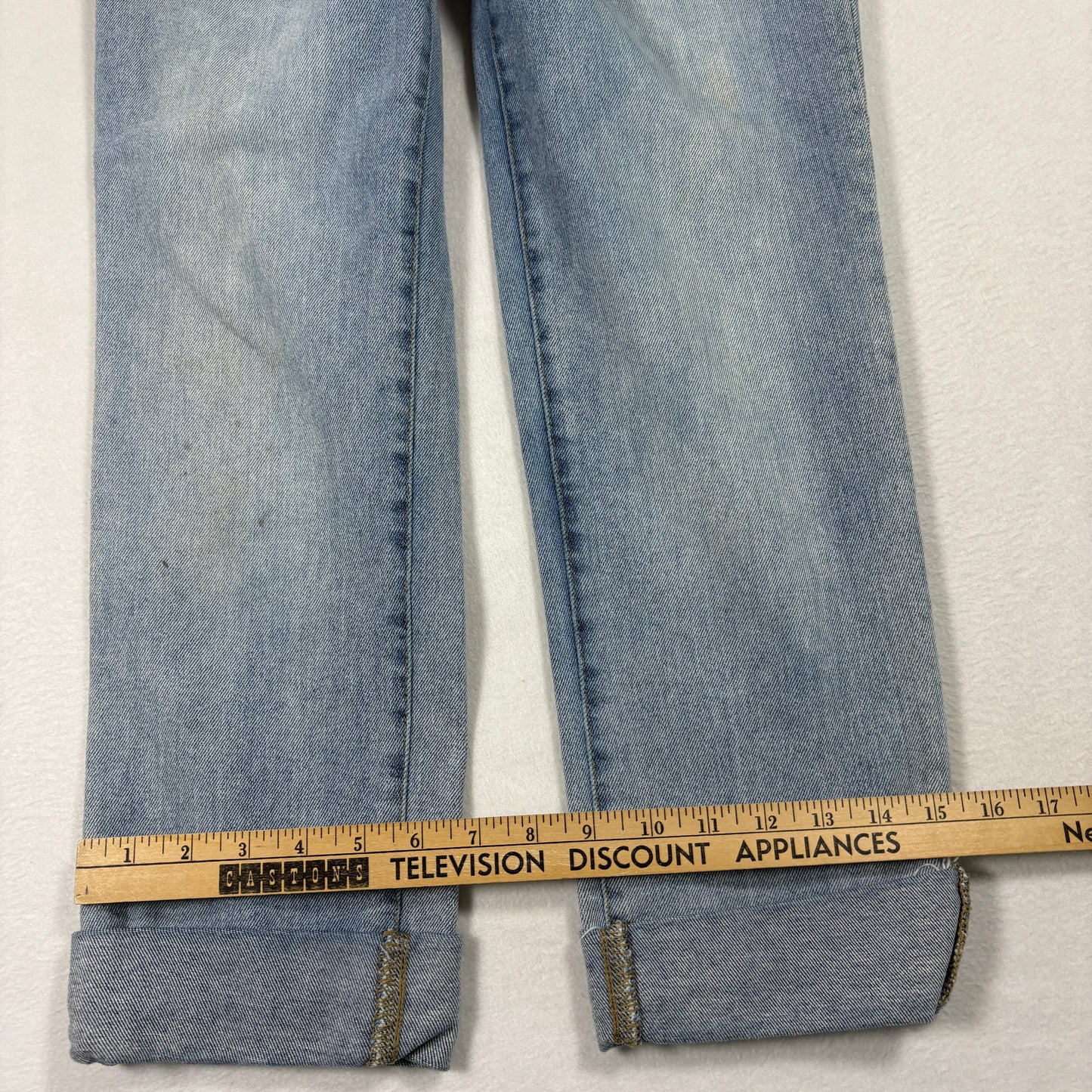 Kensie Womens Jeans 6/28 The Slim Light Wash Straight Leg Cuffed Denim Y2K