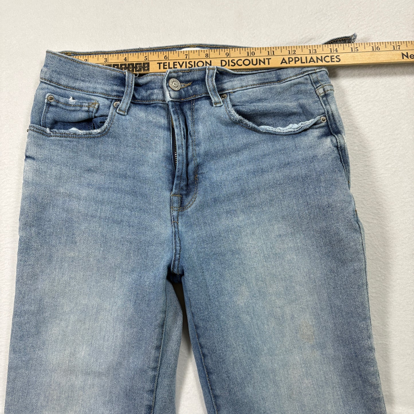 Kensie Womens Jeans 6/28 The Slim Light Wash Straight Leg Cuffed Denim Y2K