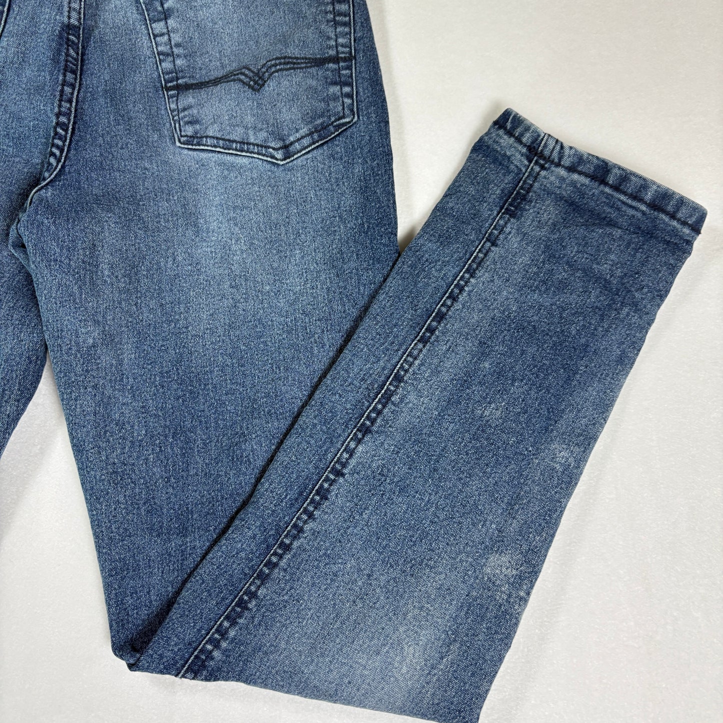 Buffalo David Bitton Men’s 16 Max Skinny Fit Jeans Blue Stretch Denim Faded Wash