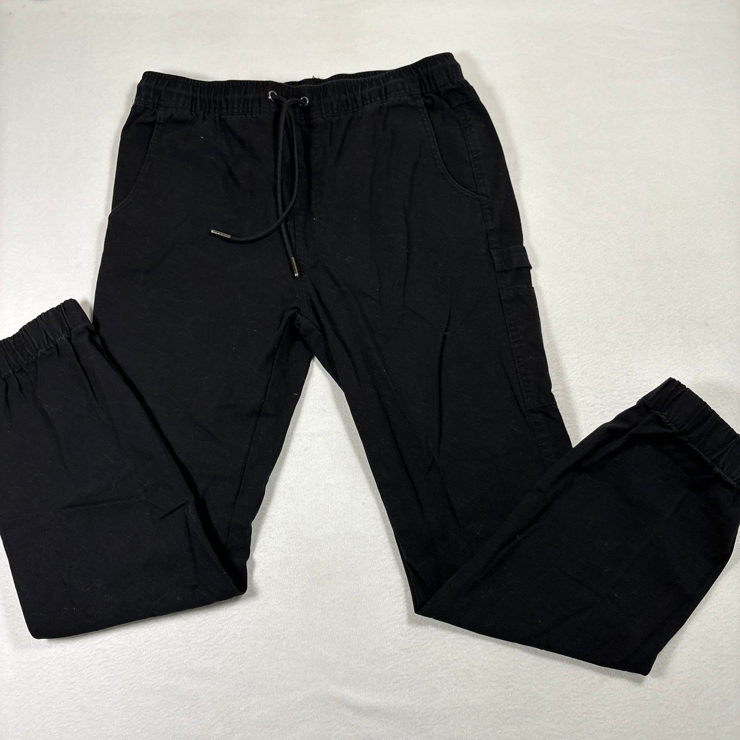 CSG Mens Jogger Pants Medium Black Cargo Drawstring Elastic Waist Streetwear