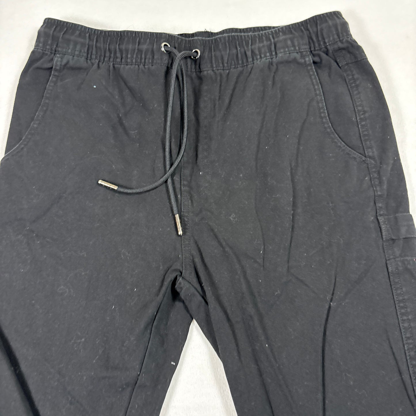 CSG Mens Jogger Pants Medium Black Cargo Drawstring Elastic Waist Streetwear