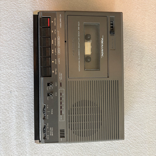 Realistic CTR-69 Voice Activated Cassette Recorder Vintage Tested Works No Cord