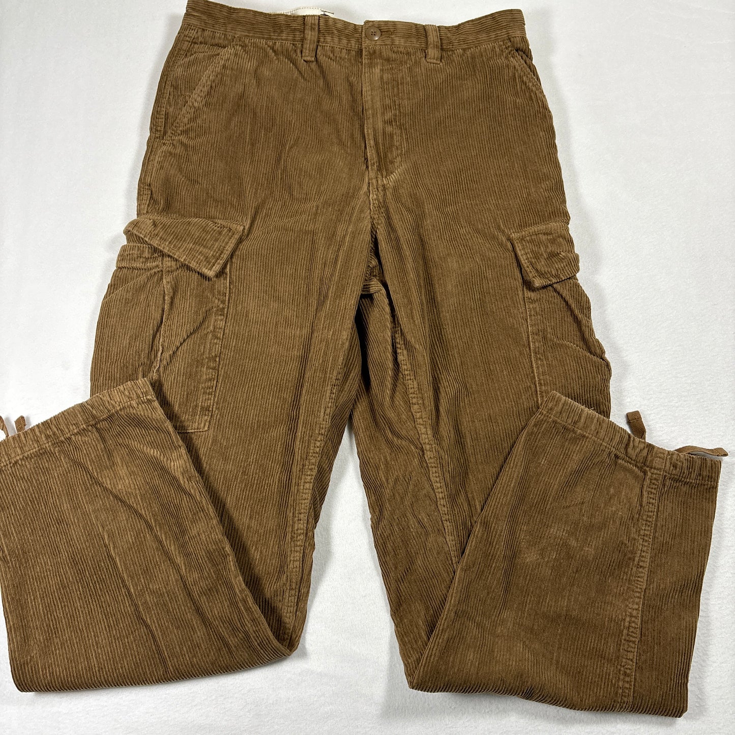 Vans Mens Pants 31 Brown Corduroy Service Cargo Loose Tapered Fit Baggy Y2K