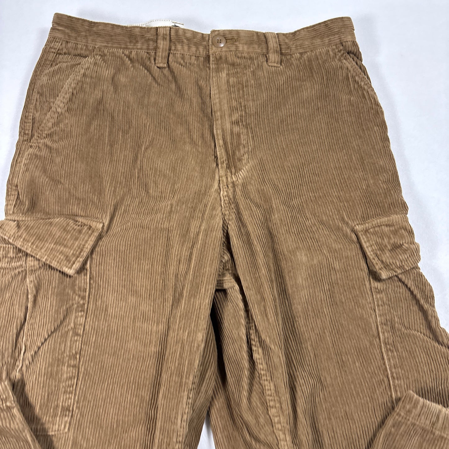 Vans Mens Pants 31 Brown Corduroy Service Cargo Loose Tapered Fit Baggy Y2K