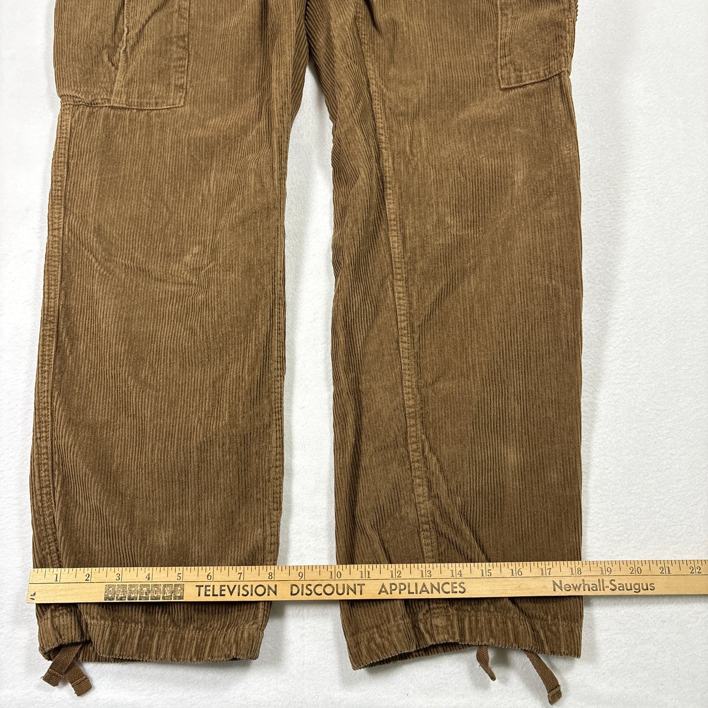 Vans Mens Pants 31 Brown Corduroy Service Cargo Loose Tapered Fit Baggy Y2K