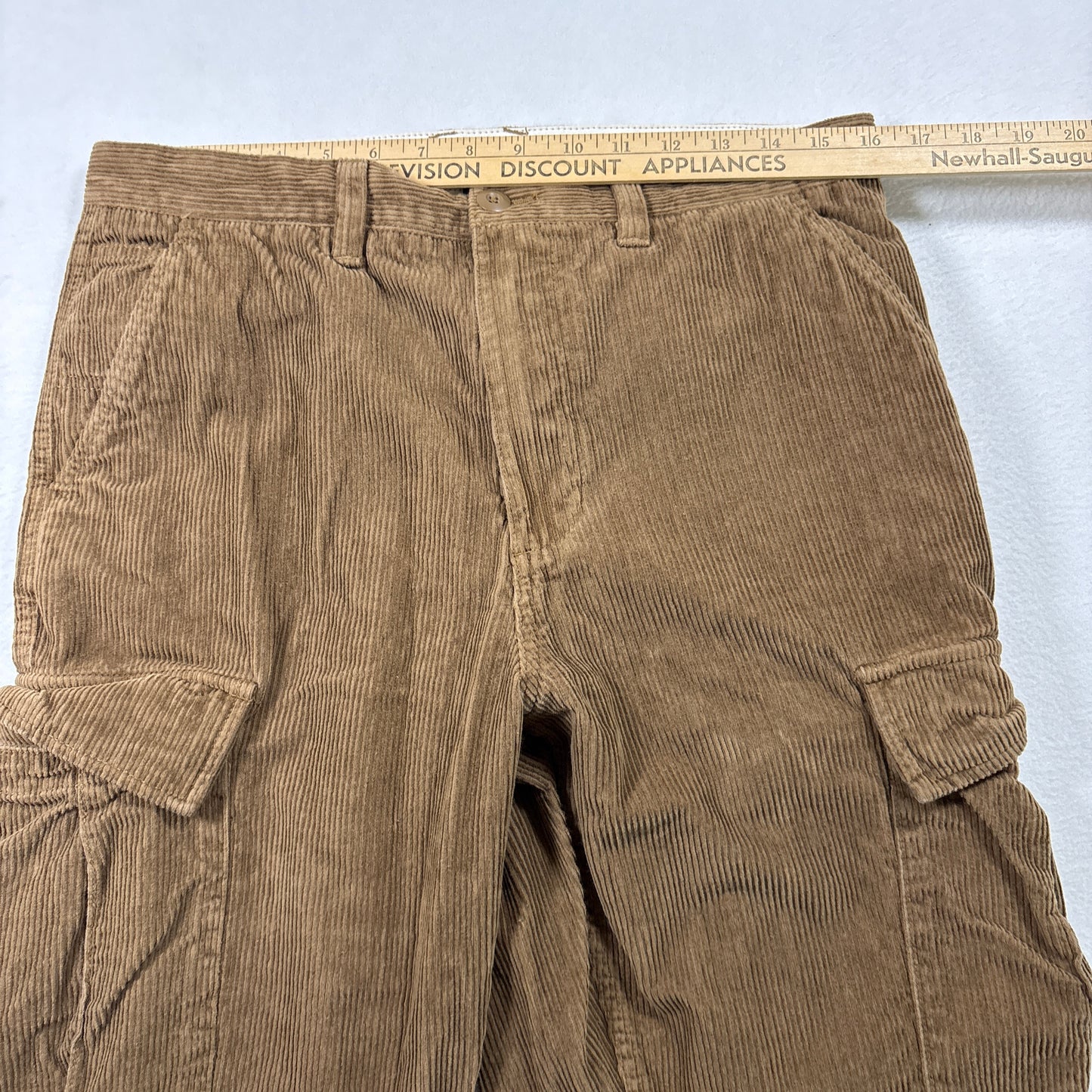 Vans Mens Pants 31 Brown Corduroy Service Cargo Loose Tapered Fit Baggy Y2K
