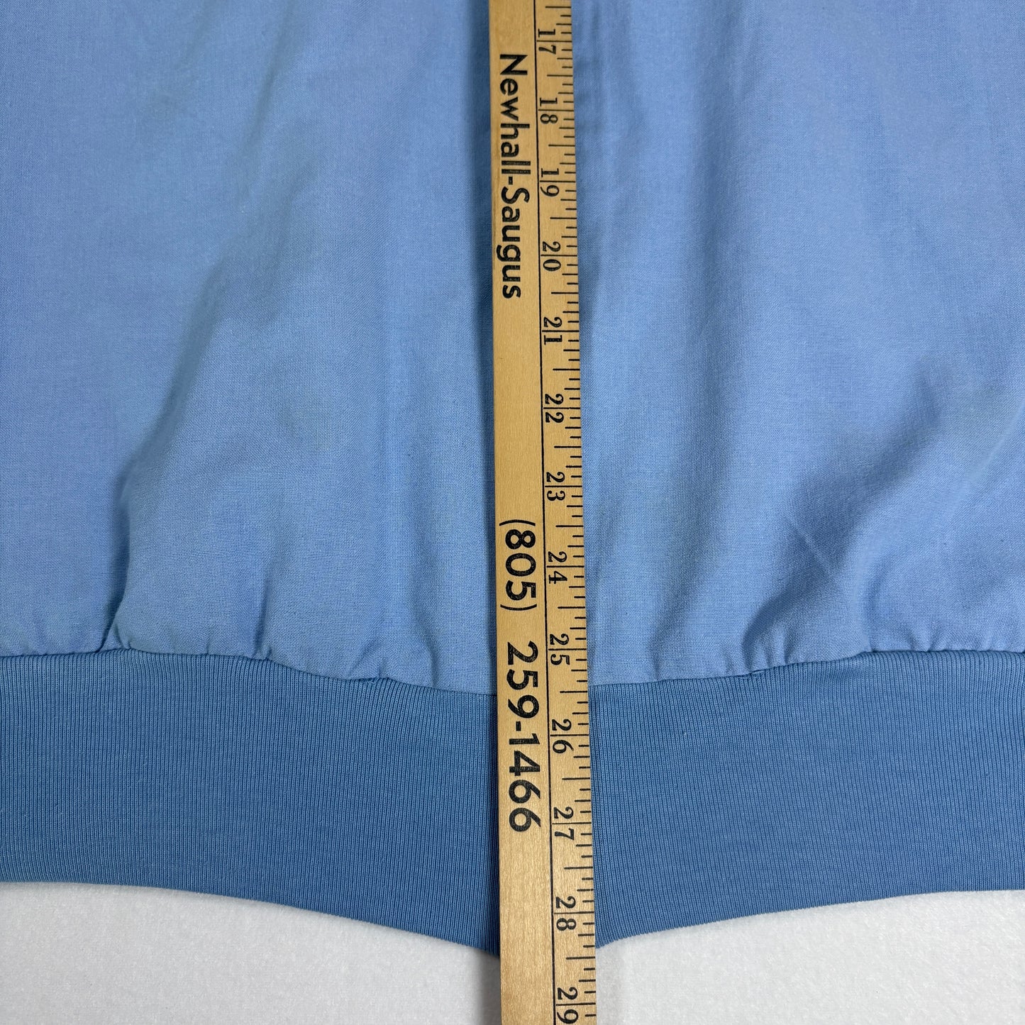 J Blair Mens Short Sleeve Shirt Blue Zip Front Guayabera Style Vintage L