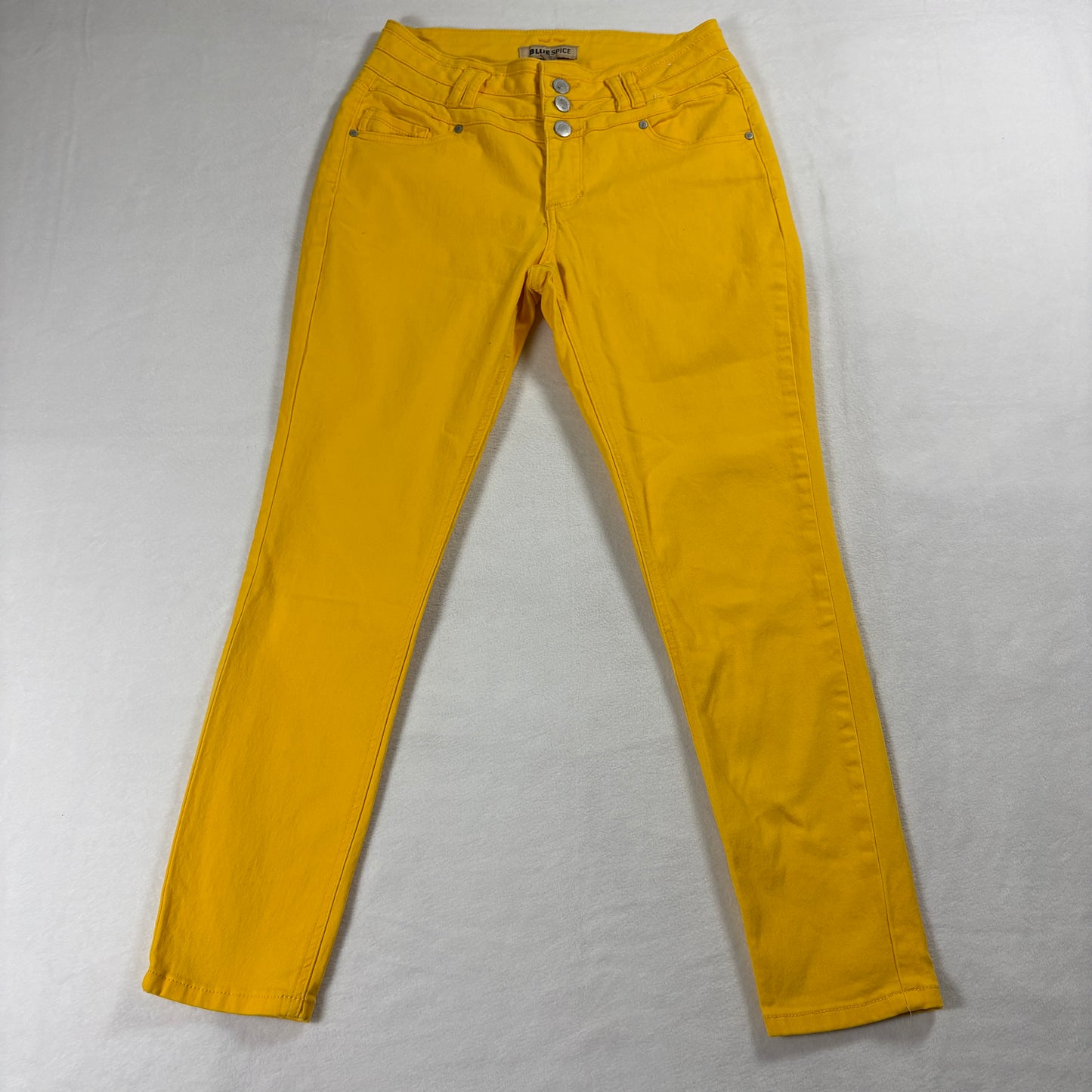 Blue Spice Jeans Womens 7 Yellow Skinny High Rise Stretch Y2K Retro Cute Pants!!