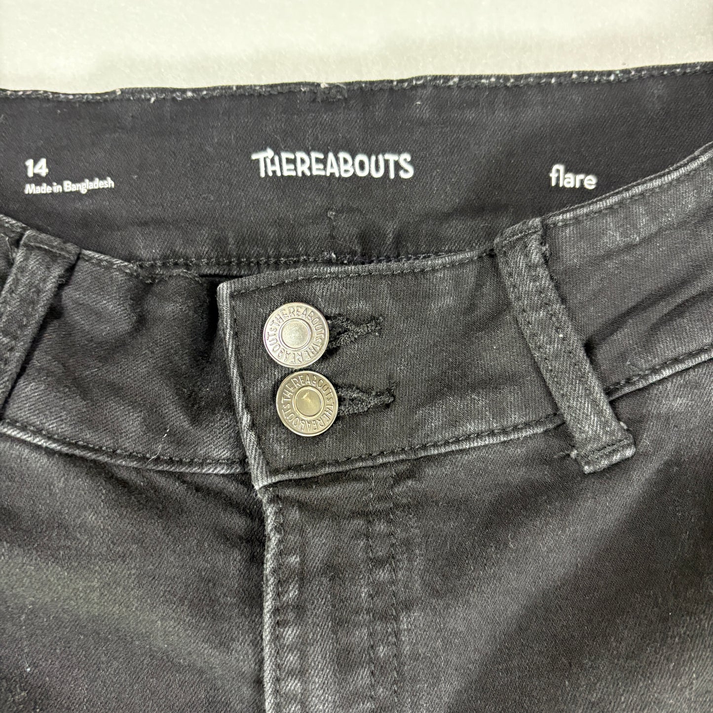 Thereabouts Girls Flare Jeans Black Denim Bootcut Style Youth Size 14