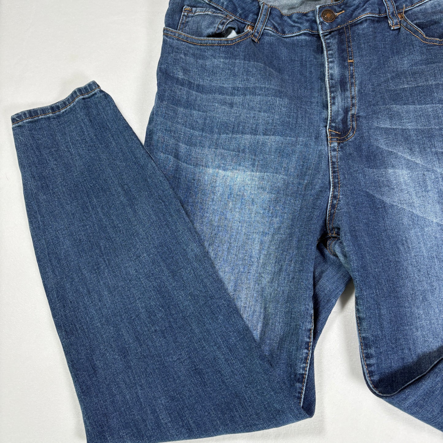 Forever 21 Plus Womens Jeans Blue Denim Skinny Stretch High Rise Size 14