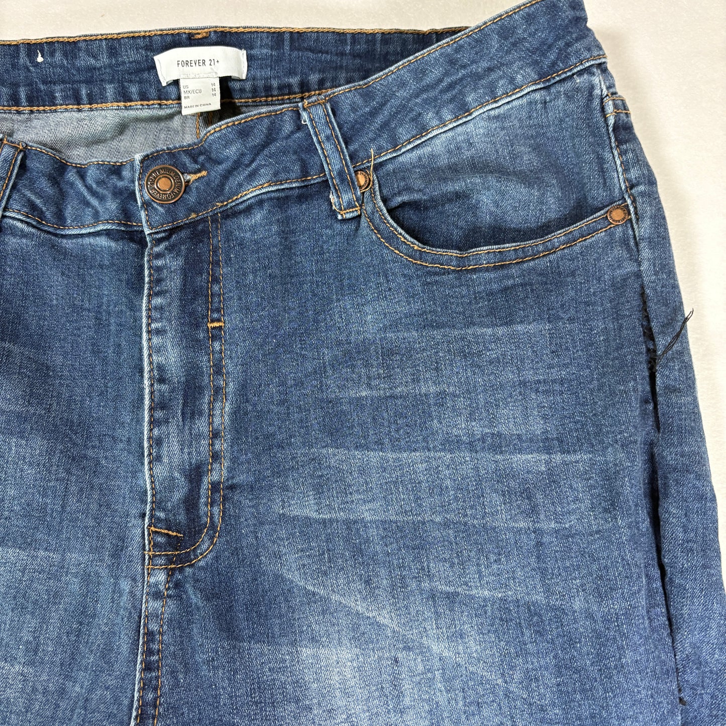 Forever 21 Plus Womens Jeans Blue Denim Skinny Stretch High Rise Size 14