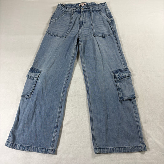 Lucky Brand Cargo Wide Leg Jeans Tag 29 Fits Like 30x29 Y2K Skater Light Wash