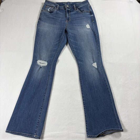 Arizona Jean Co Womens 9 Hi Rise Bootcut Distressed Y2K Blue Denim Pants Retro OG
