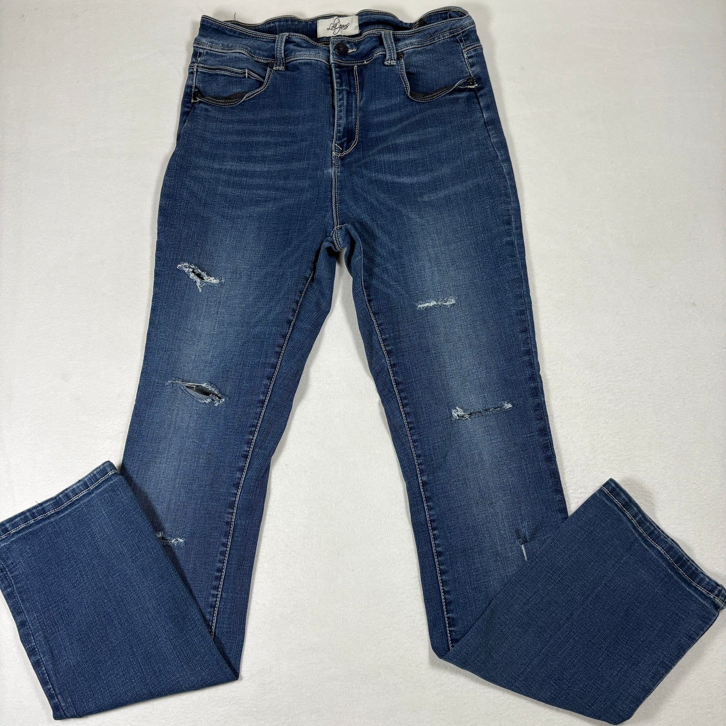 Lola Jeans Womens 30/8 Kate Distressed Blue Denim Slim Fit Jeans Y2K Vintage