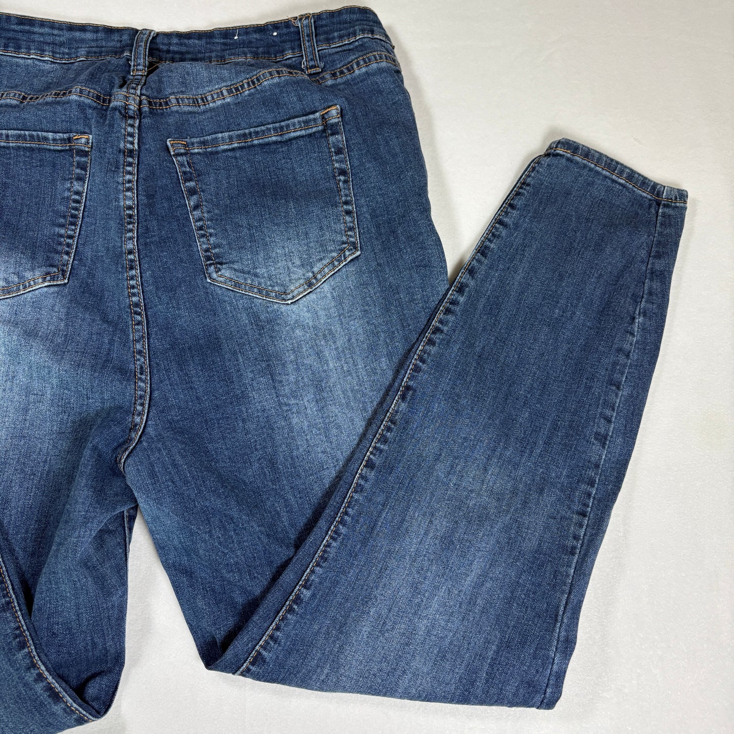 Forever 21 Plus Womens Jeans Blue Denim Skinny Stretch High Rise Size 14