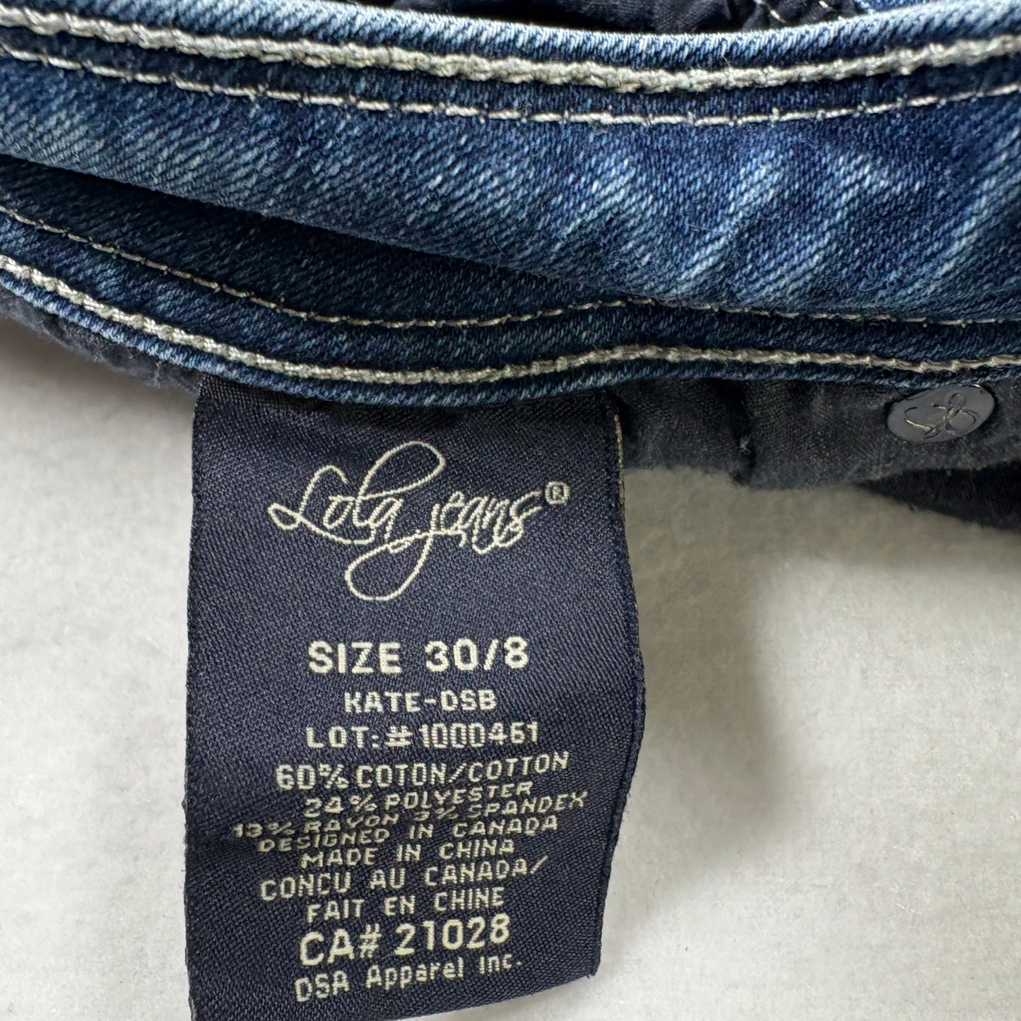 Lola Jeans Womens 30/8 Kate Distressed Blue Denim Slim Fit Jeans Y2K Vintage