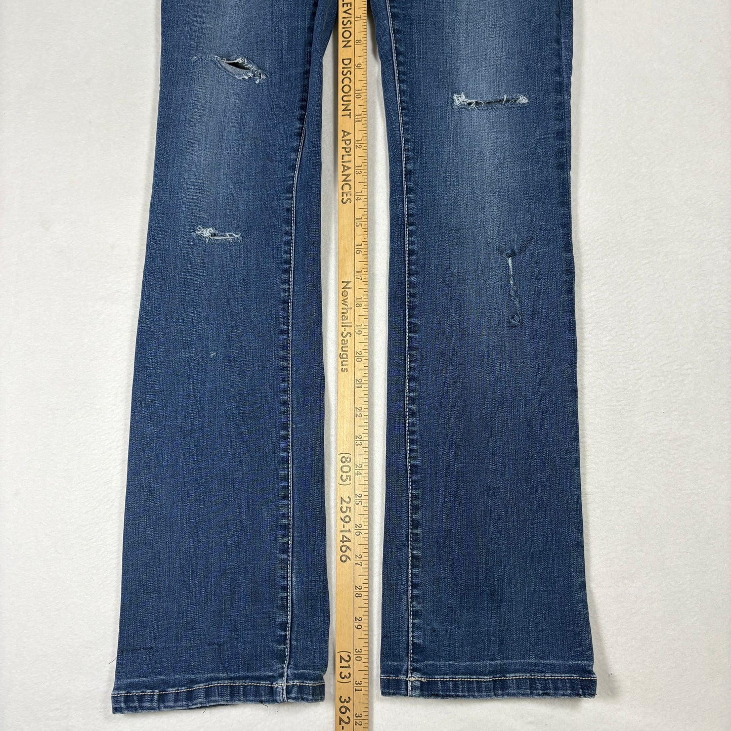 Lola Jeans Womens 30/8 Kate Distressed Blue Denim Slim Fit Jeans Y2K Vintage