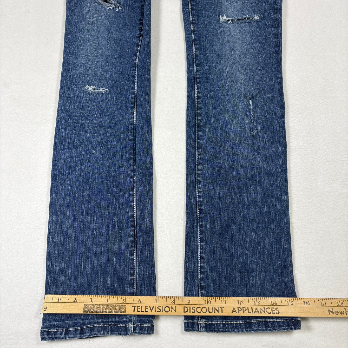 Lola Jeans Womens 30/8 Kate Distressed Blue Denim Slim Fit Jeans Y2K Vintage