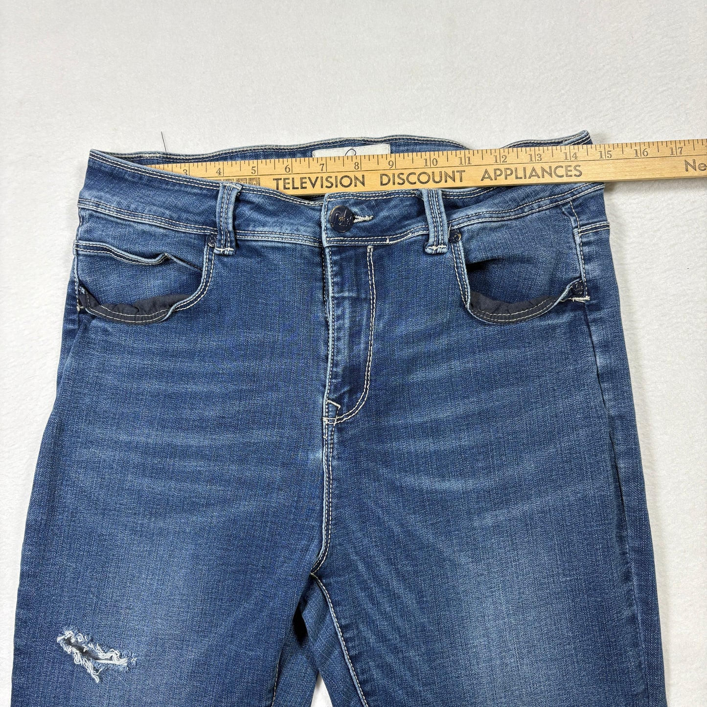 Lola Jeans Womens 30/8 Kate Distressed Blue Denim Slim Fit Jeans Y2K Vintage