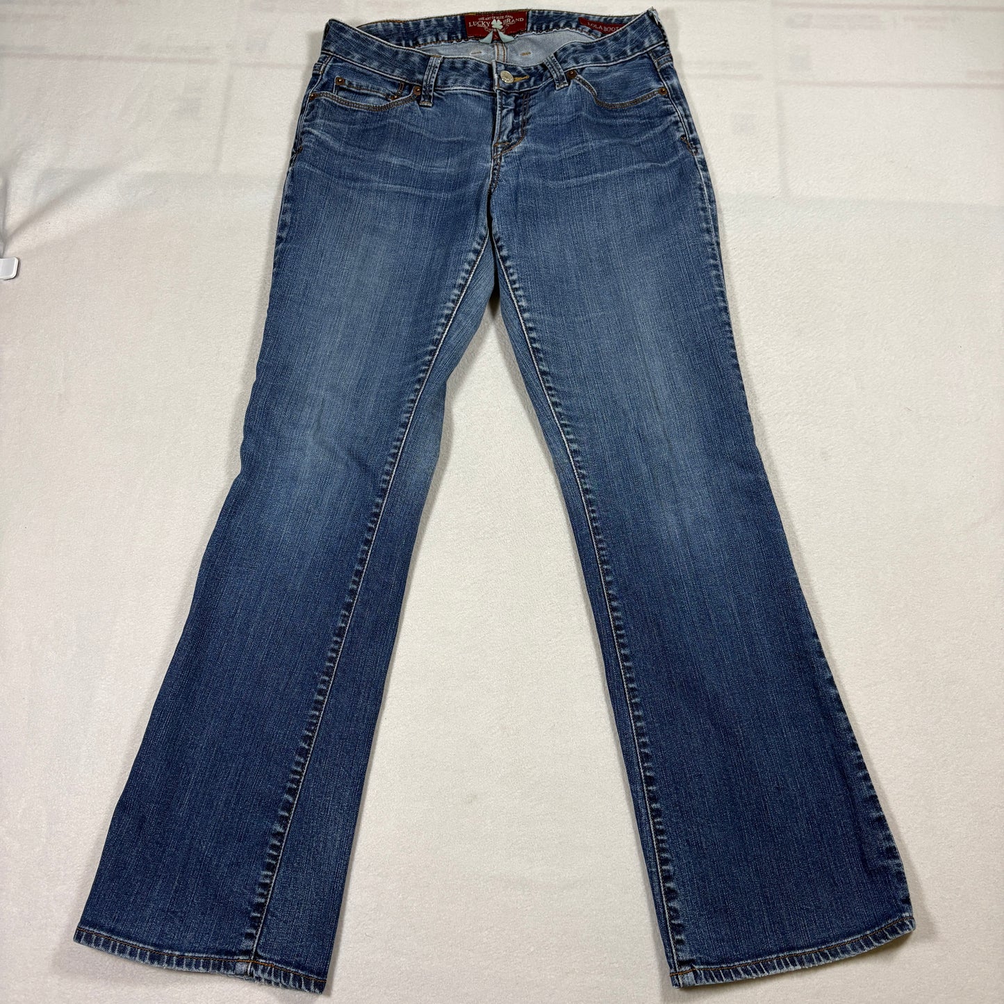 Lucky Brand Lola Boot Jeans Womens 6/28 Blue Bootcut Mid Rise Stretch Denim