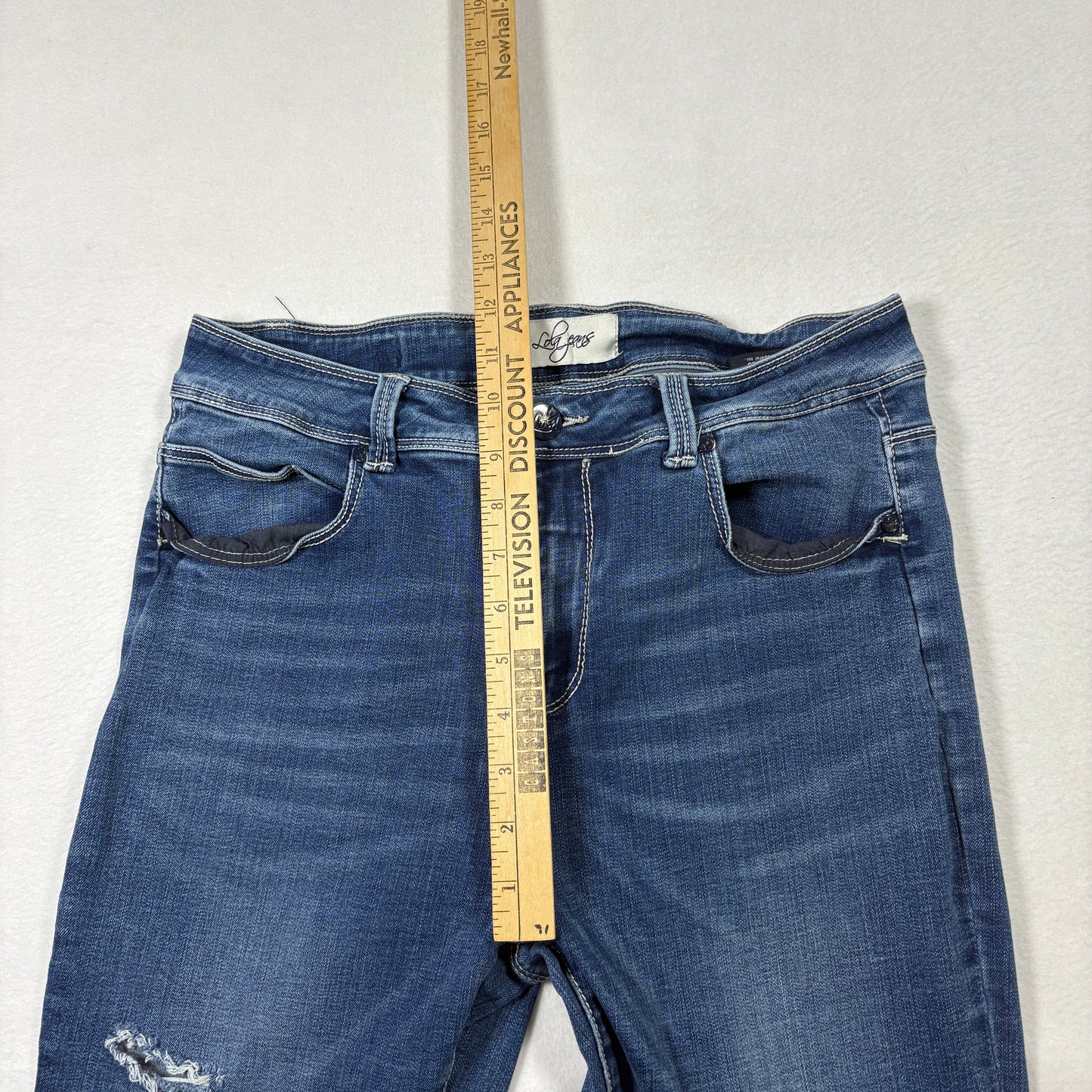 Lola Jeans Womens 30/8 Kate Distressed Blue Denim Slim Fit Jeans Y2K Vintage