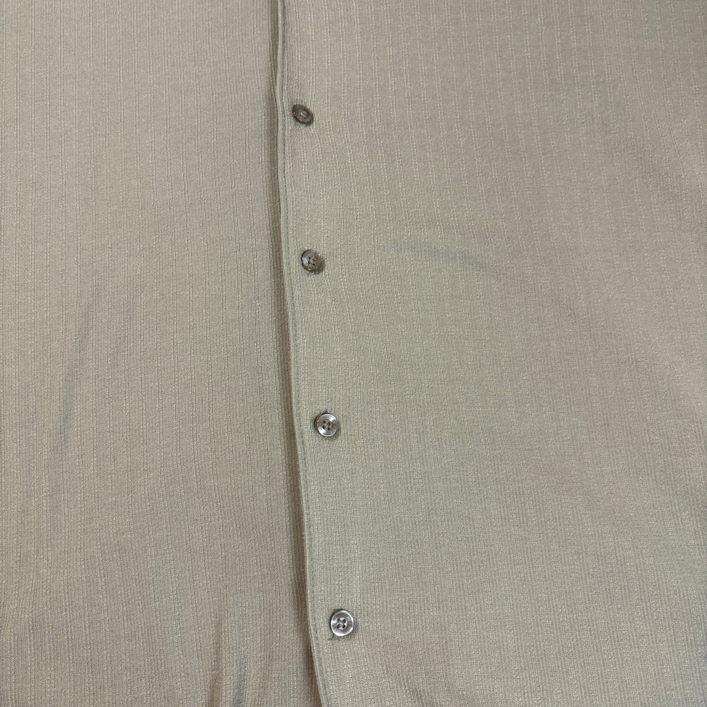 Perry Ellis Mens Shirt L Green Button Front Short Sleeve Casual Camp Collar Top