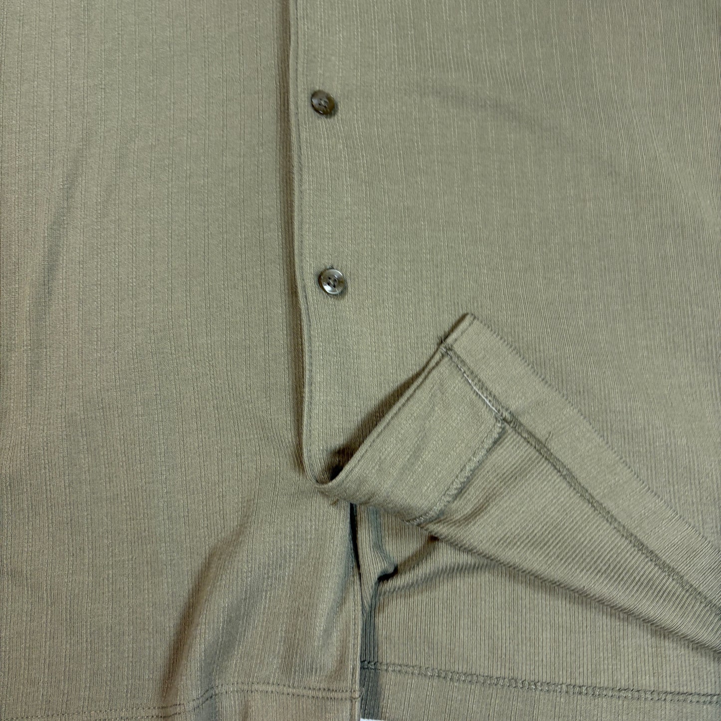 Perry Ellis Mens Shirt L Green Button Front Short Sleeve Casual Camp Collar Top