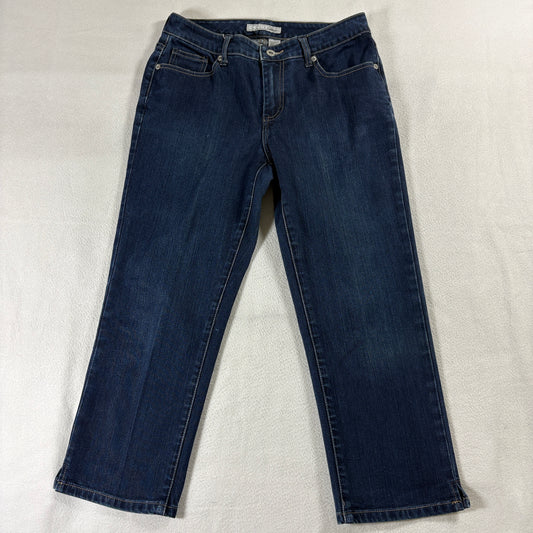 Chico's Platinum Jeans Size 0.5 Fits Like 28x22 Straight Dark Wash Stretch