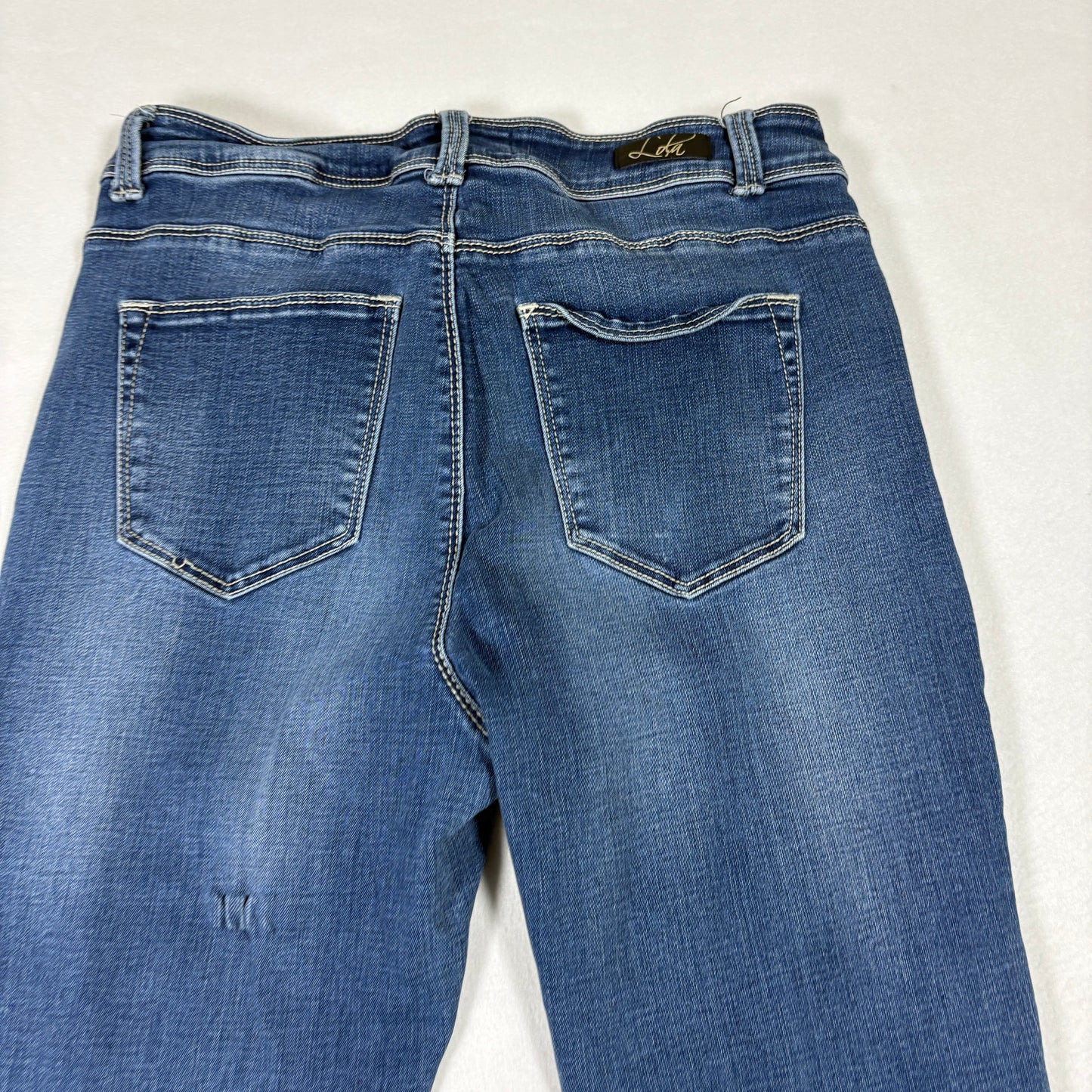 Lola Jeans Womens 30/8 Kate Distressed Blue Denim Slim Fit Jeans Y2K Vintage