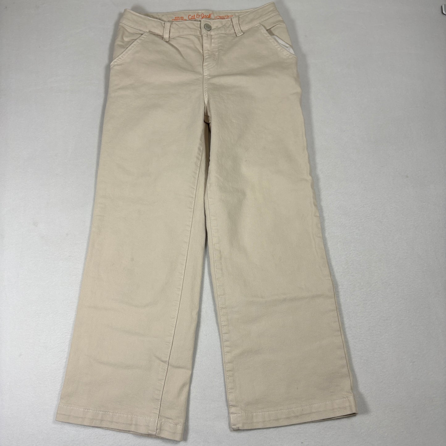 Cat & Jack Womens Wide Leg Jeans 12 Beige Stretch Y2K 90s Baggy Grunge