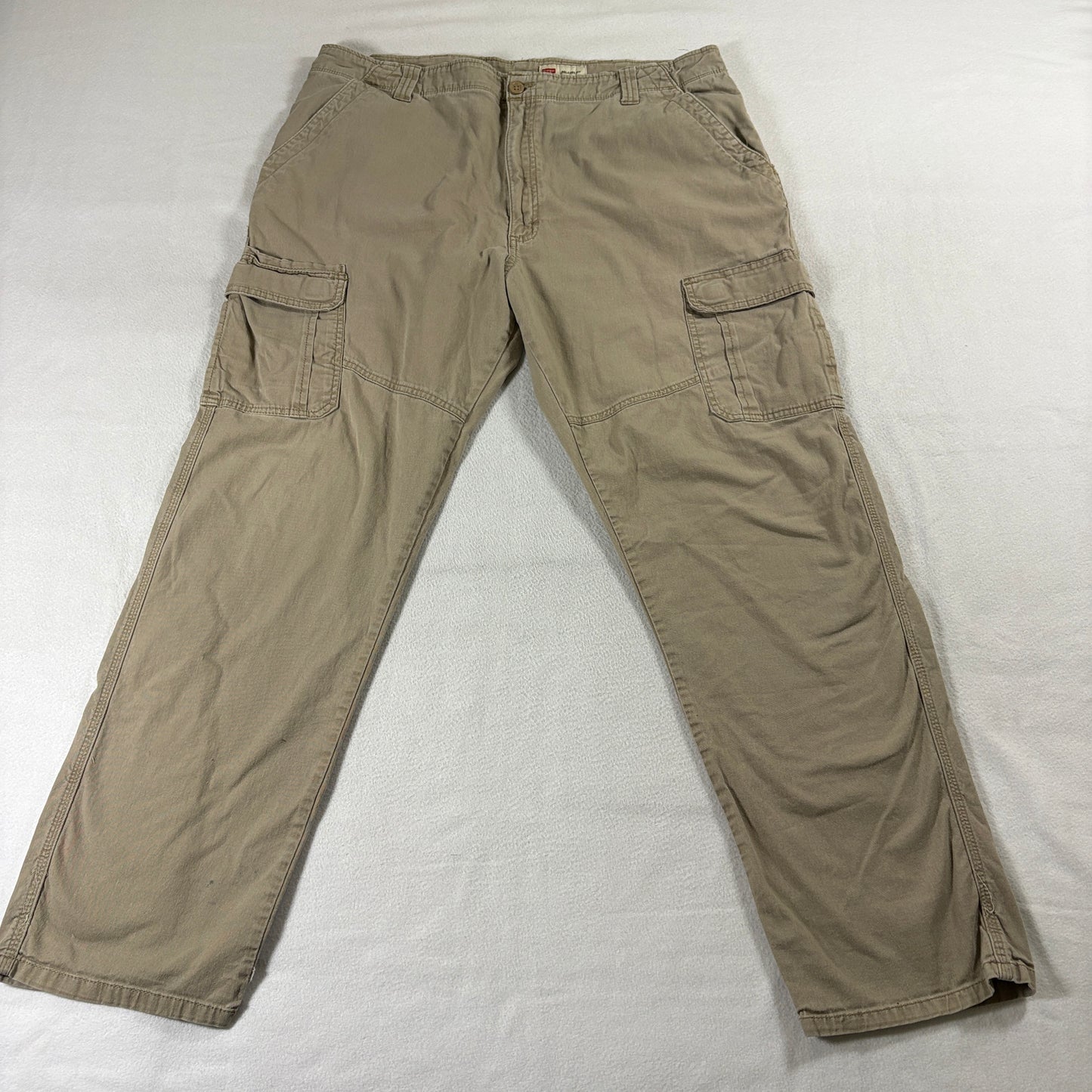 Wrangler Cargo Pants 40x32 Fits Like 38x31 Relaxed Fit Khaki Workwear Utility