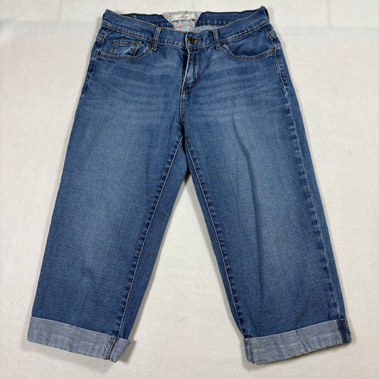 Levi’s Denim Capris Womens 4 Blue Mid Rise Stretch Jeans Cuffed Cropped Pants