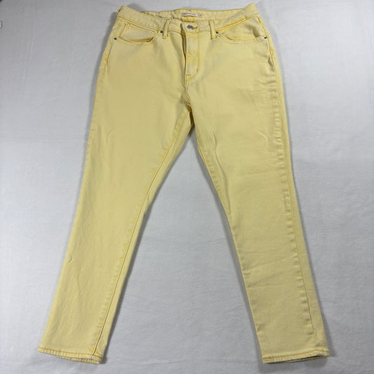 Levis 721 High Rise Skinny Jeans Womens W33 Yellow Denim Retro Stretch Fit Style