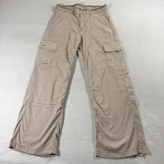 American Eagle Cargo Pants Size 10 Regular Fits Like 33x30 Beige Wide Leg Y2K