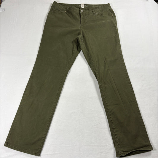 Sonoma Mid Rise Straight Jeans Womens Size 12 Olive Green Stretch Casual Style !