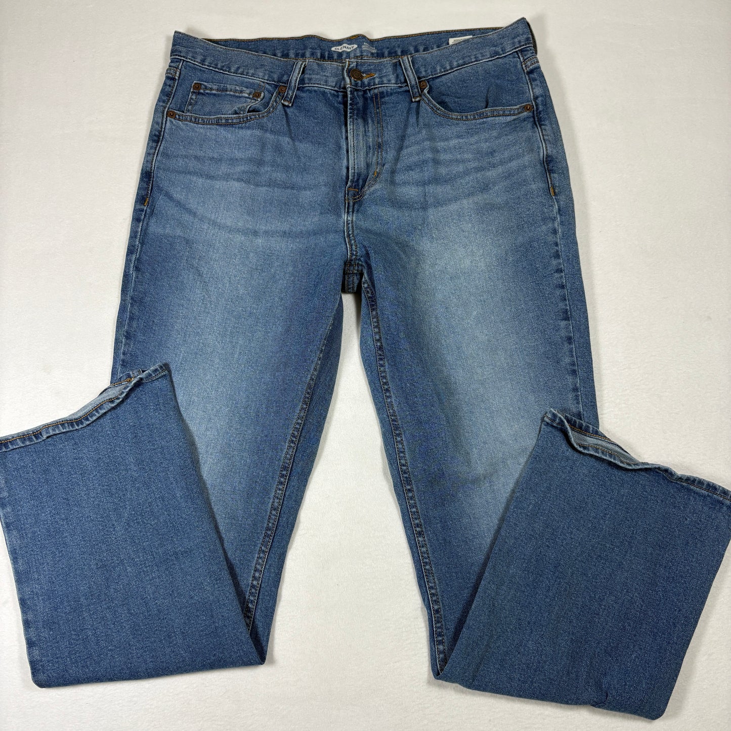 Old Navy Mens Bootcut Jeans 36x32 Blue Built In Flex Y2K 90s Grunge Faded