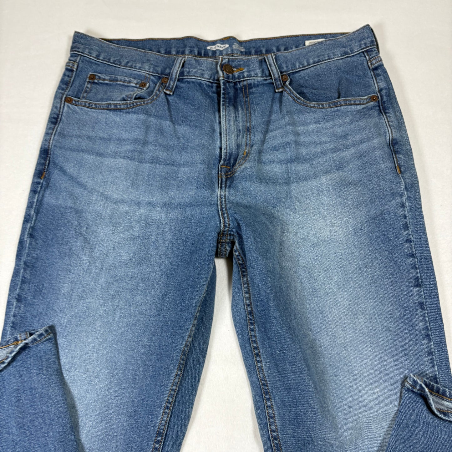 Old Navy Mens Bootcut Jeans 36x32 Blue Built In Flex Y2K 90s Grunge Faded